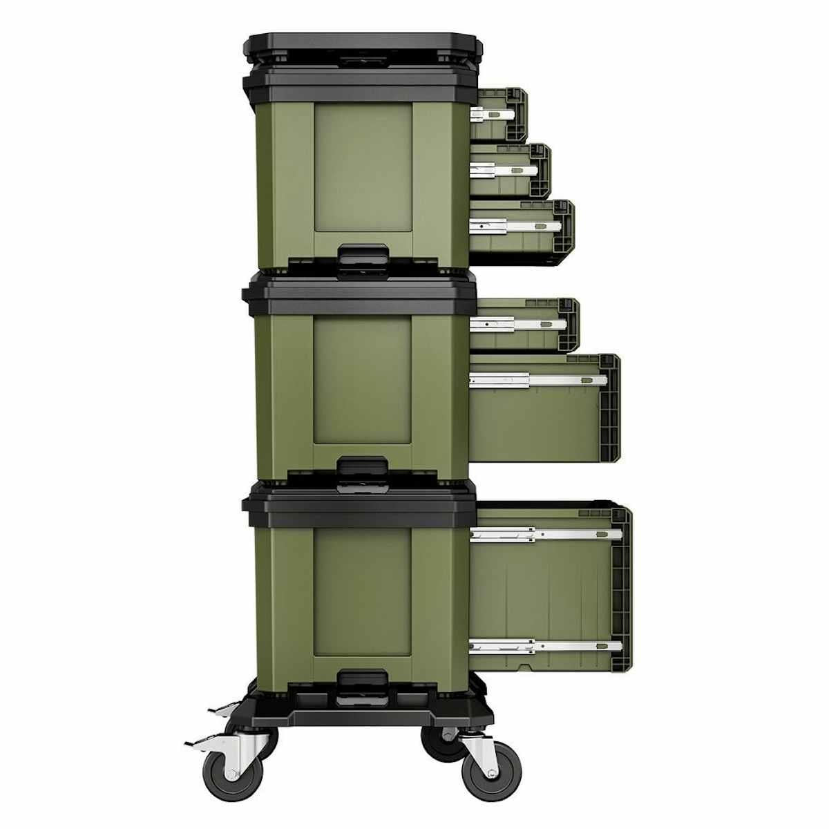 BUNKER B600-5PC Load-Up 5 Piece Modular Tool Storage System with Roller Drawer Heavy Duty Stackable Tool Box 32261