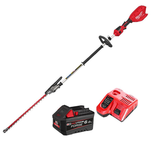 Milwaukee M18FHETE22-0 M18 18V Brushless Pole Hedge Trimmer With 1 x 6.0Ah Battery & Charger