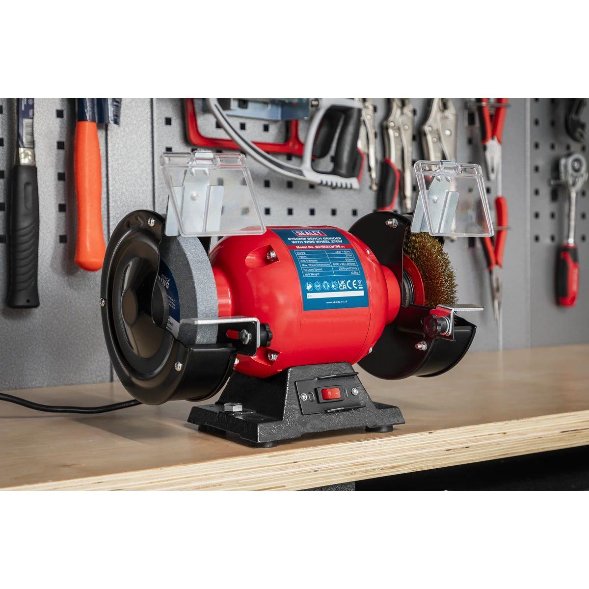 Sealey BG150XLW/98 Bench Grinder 150mm with Wire Wheel 370W/230V