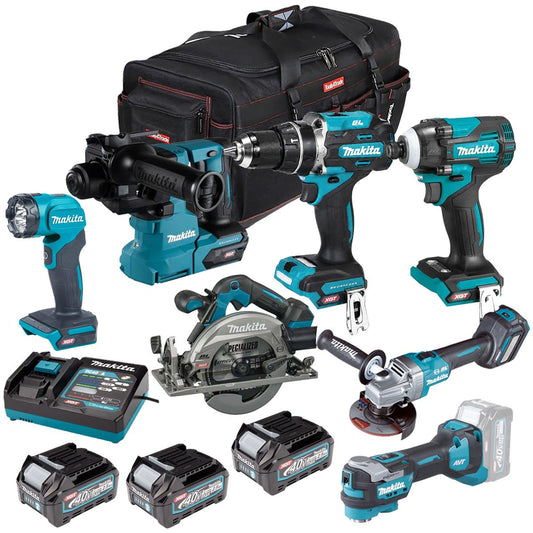 Makita 40V 7 Piece Combo Kit with 3 x 2.5Ah Batteries & Charger T4TKIT-6934