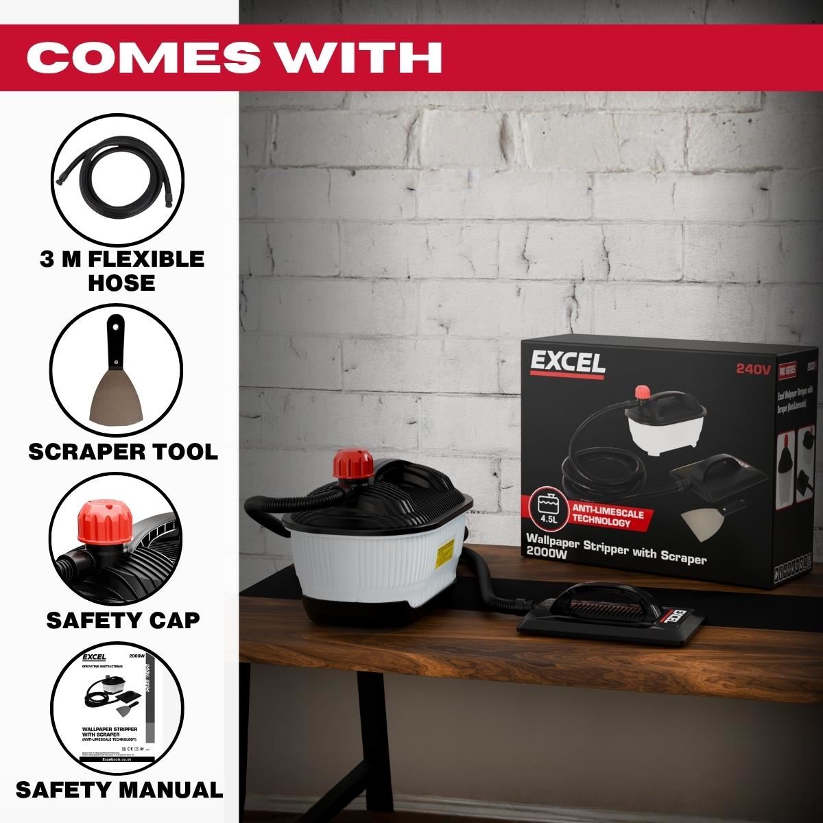 Excel 2000W Electric Wallpaper Steamer Stripper 240V Item Condition Damaged Box