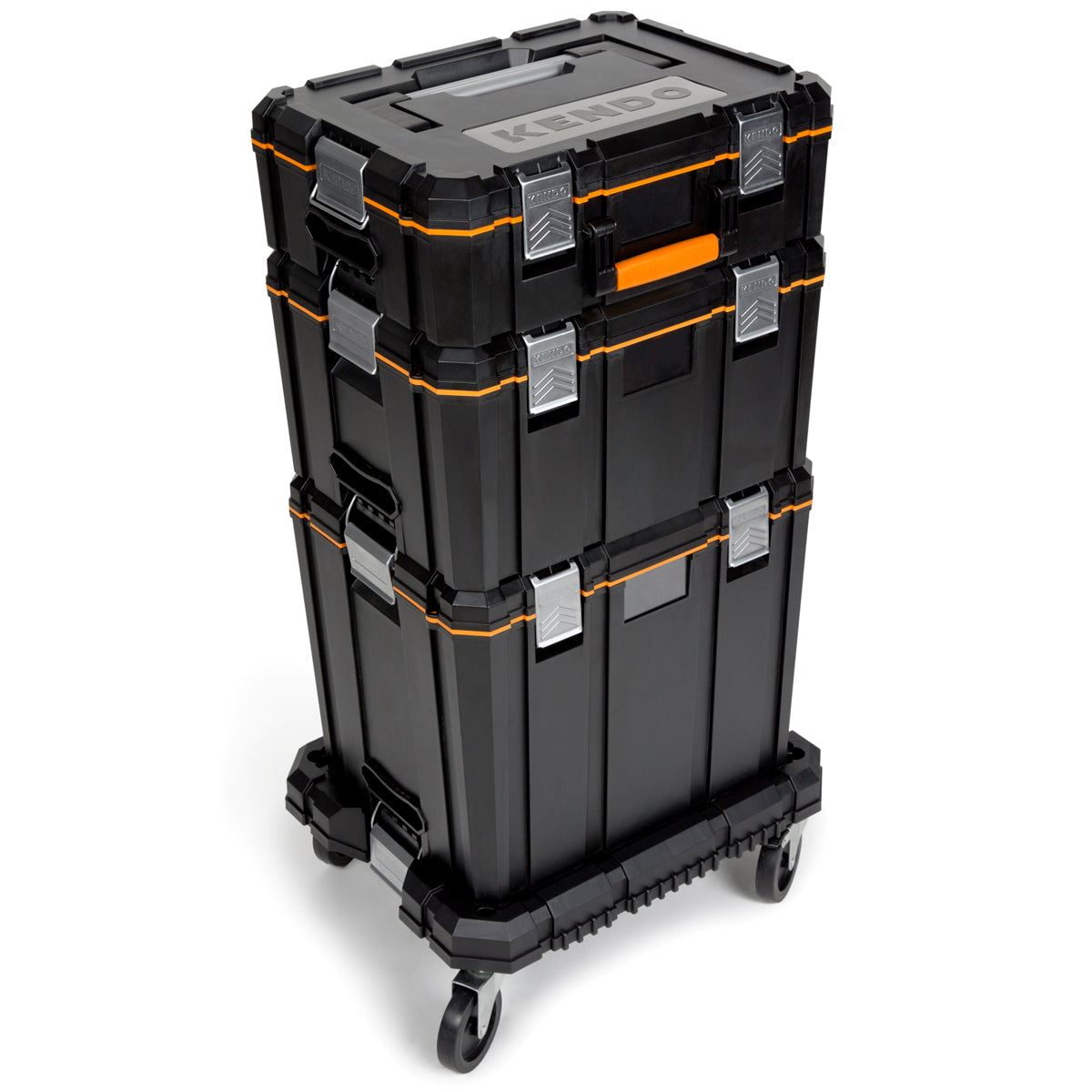 Kendo 3 Piece Systainer Tstak Case Set with Wheeled Cart Trolley Tool Storage System