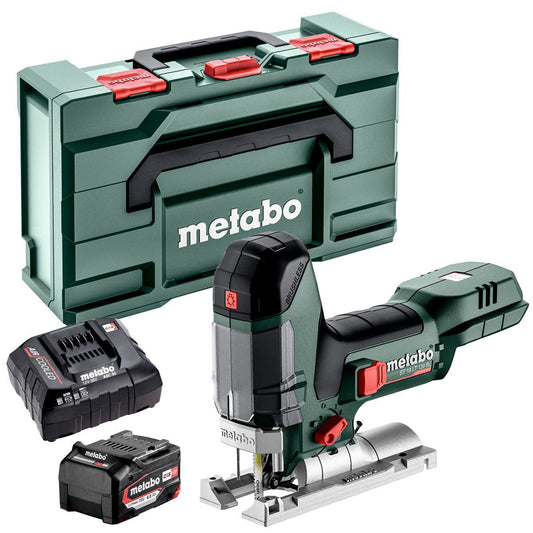 Metabo ST 18 LT 130 BL 18V Brushless Jigsaw with 1 x 4.0Ah Battery Charger & Metabox