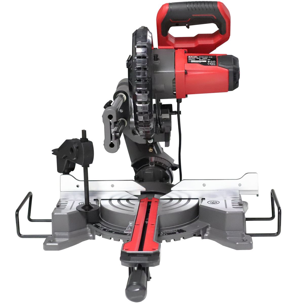 Excel 216mm Mitre Saw Large Base with Laser 240V 1500W Extra 1 x 24T Blade
