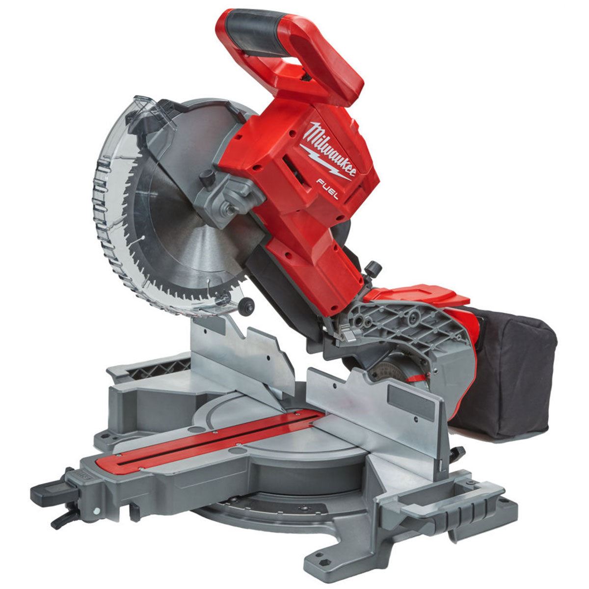 Milwaukee M18FMS254-0 18V FUEL Brushless 254mm Compound Mitre Saw with 1 x 5.5Ah Battery Charger & Extendable Saw Stand