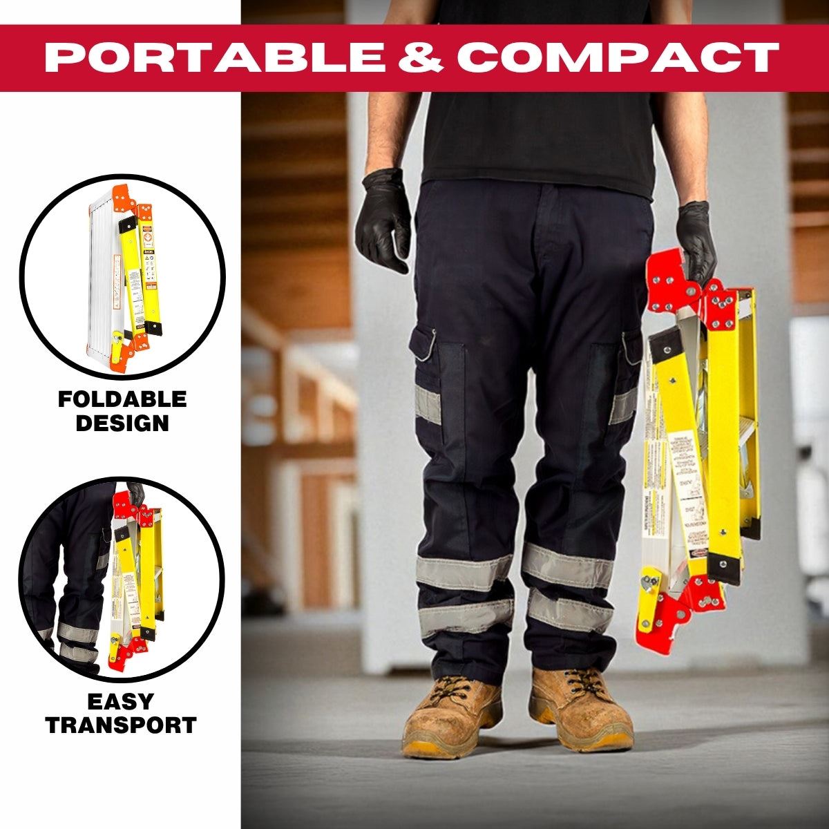 Excel Fibreglass Work Bench Platform Heavy Duty Folding Hop Up 300mm x 600mm