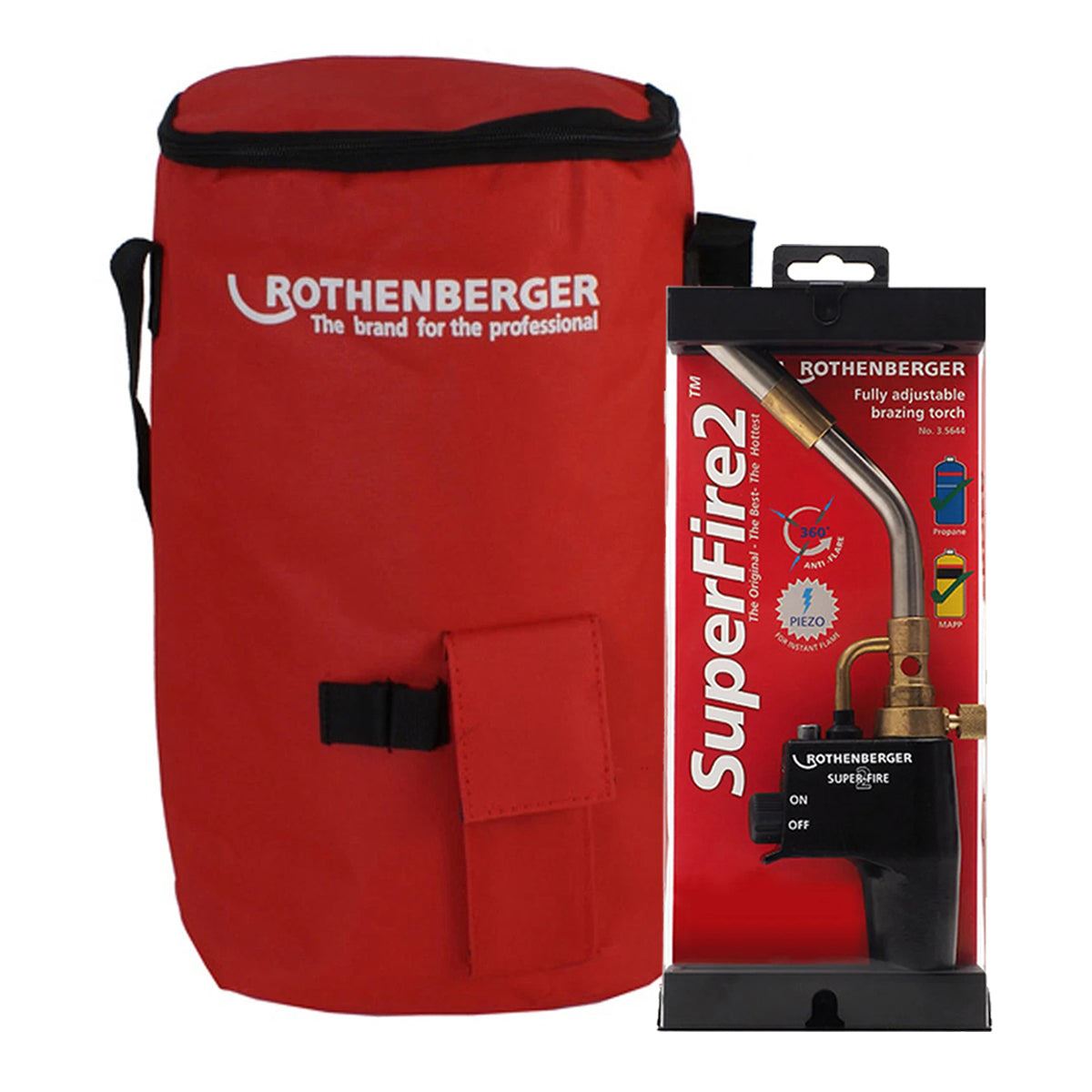 Rothenberger SuperFire 2 Gas Blow Torch 35644X With Hot Tool Bag