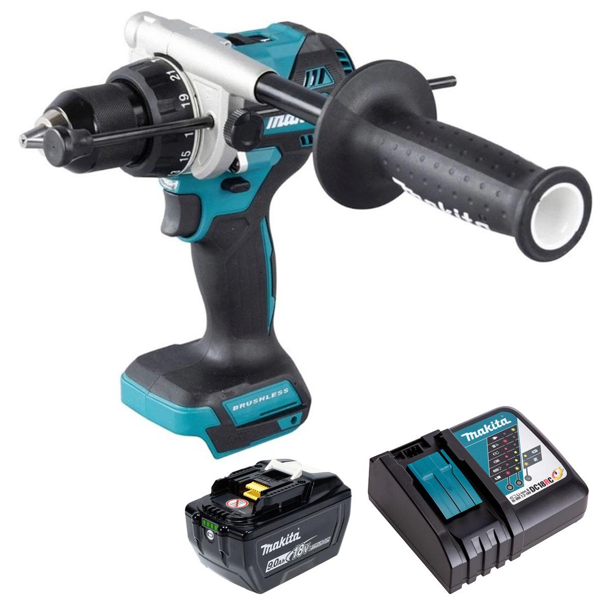 Makita DHP492Z 18V LXT Brushless Combi Drill with 1 x 9.0Ah Battery & Charger