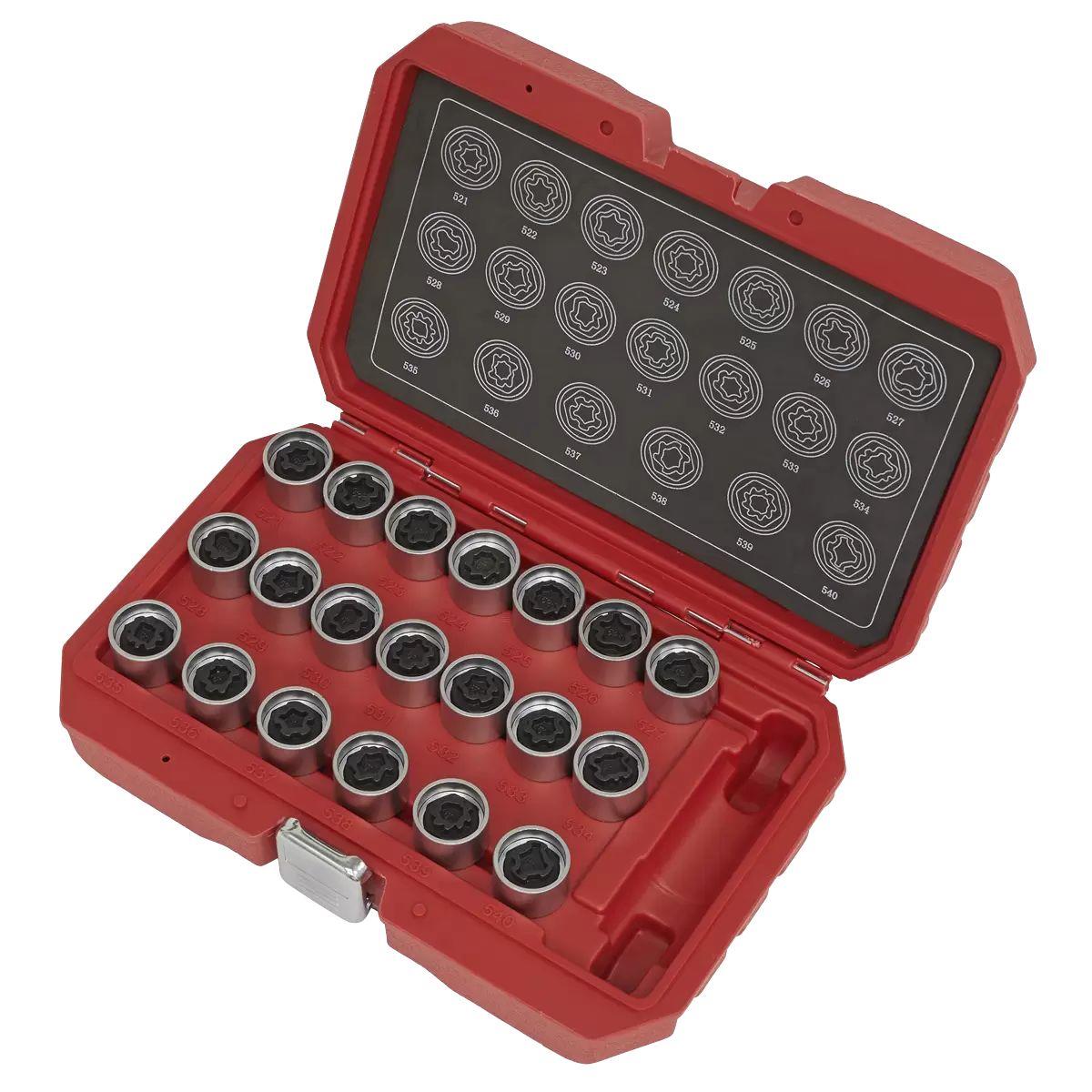 Sealey SX219 Locking Wheel Nut Key Set for VAG 20pc