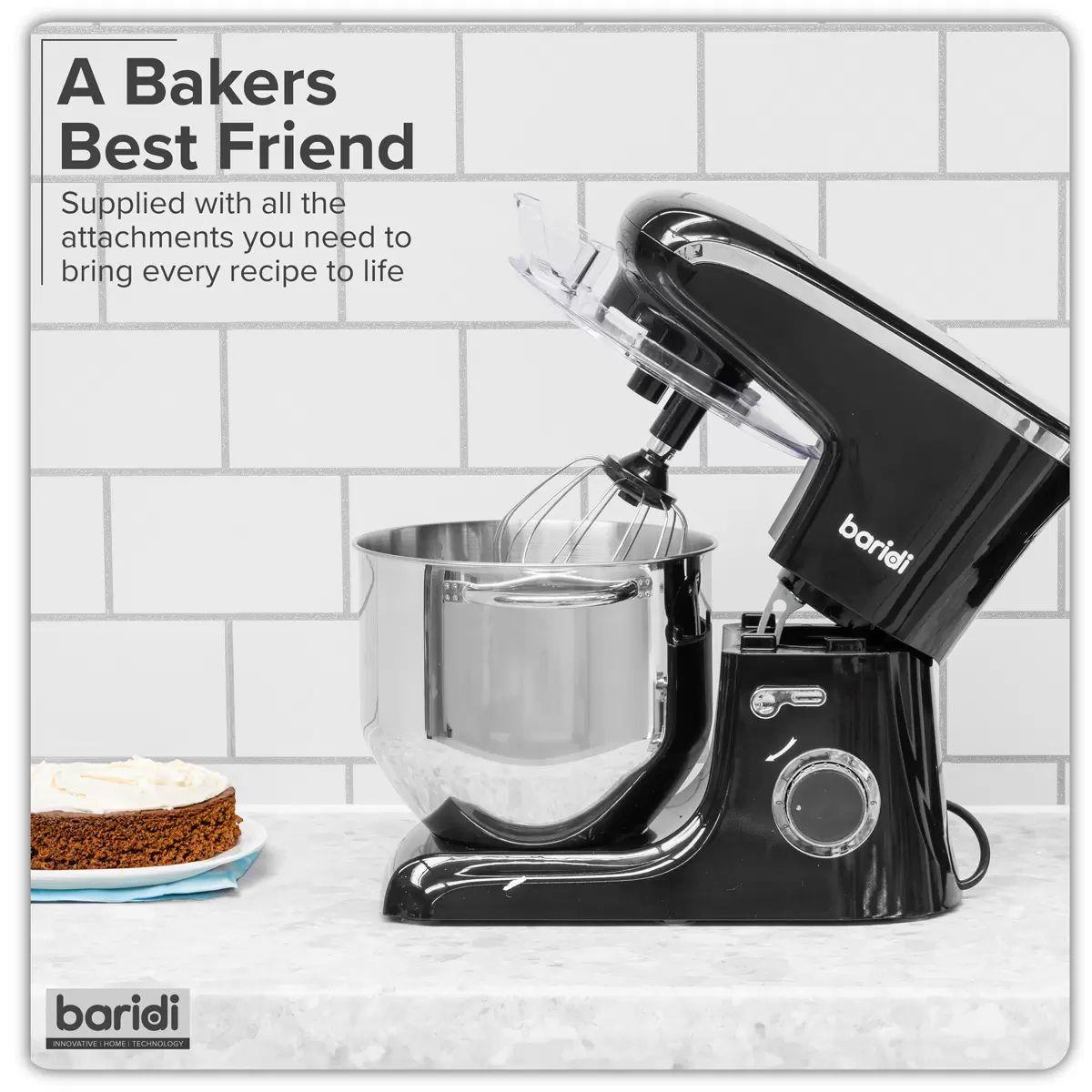 Sealey DH174 Baridi Stand Mixer with Accessories 8L Black 230V/1800W