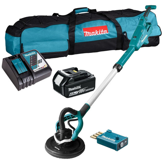 Makita DSL801ZU 18V LXT 225mm AWS Brushless Drywall Sander with 1 x 6.0Ah Battery & Charger