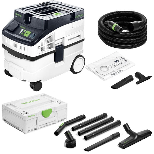 Festool CLEANTEC CT 15 Mobile Dust Extractor 15L 230V GB - 578329 With Compact Cleaning Set 577257