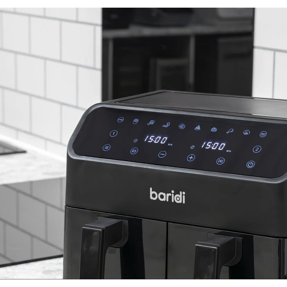 Sealey DH172 Baridi Dual Zone Air Fryer with 8 Preset Functions 8L Capacity 230V/1700W