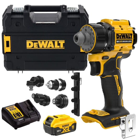 Dewalt DCD803NT-XJ 18V XR Brushless Multi-Head Drill Driver With 1 x 5.0Ah Battery Charger & Case