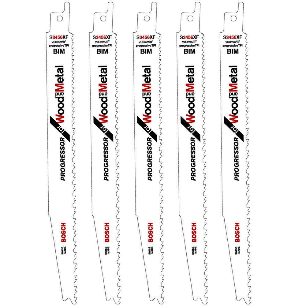 Bosch S3456XF Reciprocating Saw Blades For Wood & Metal Pack of 5 - 2608654406