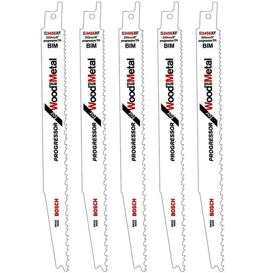 Bosch S3456XF Reciprocating Saw Blades For Wood & Metal Pack of 5 - 2608654406