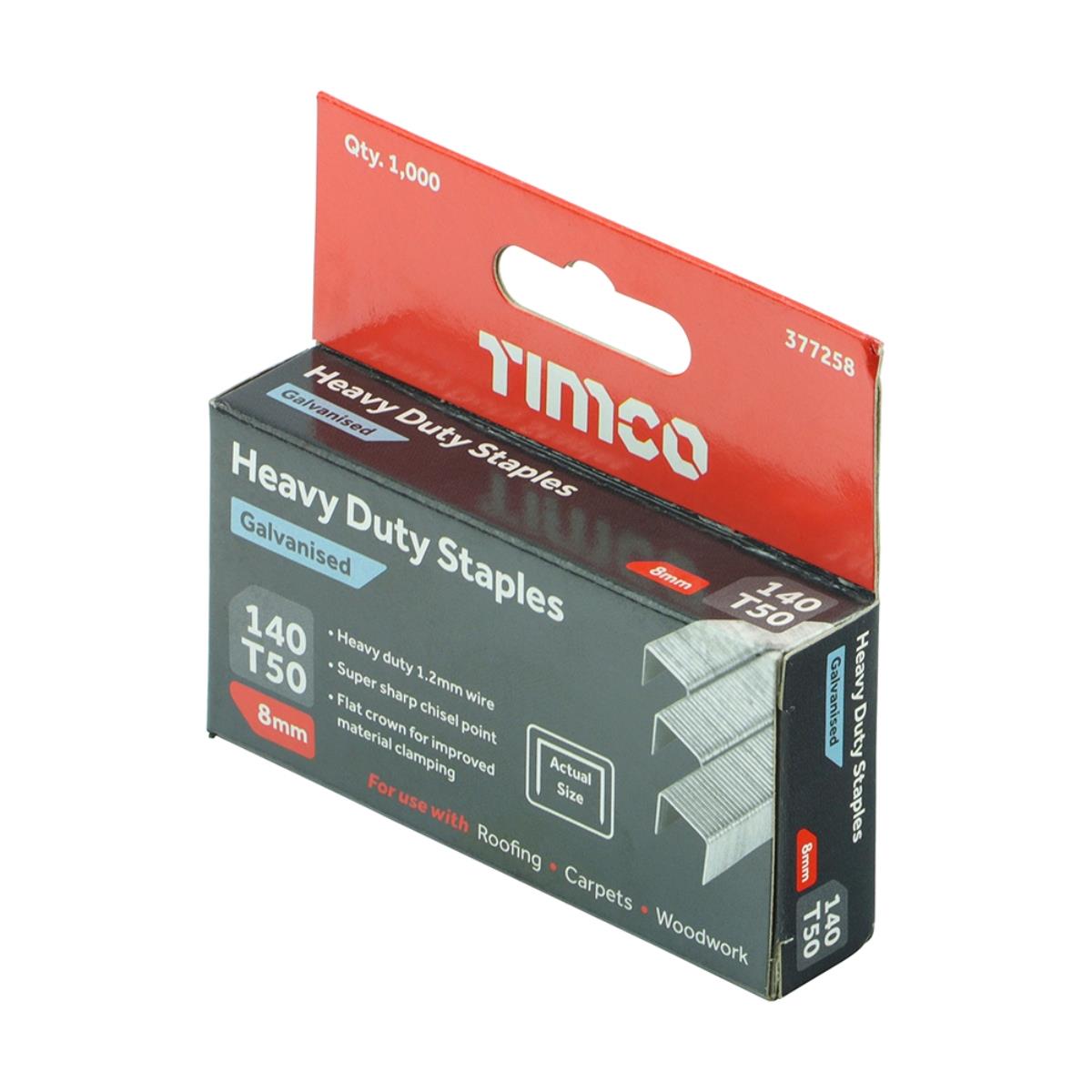 FirmaHold 8mm Heavy Duty Chisel Point Galvanised Staples Pack of 1000 - 377258