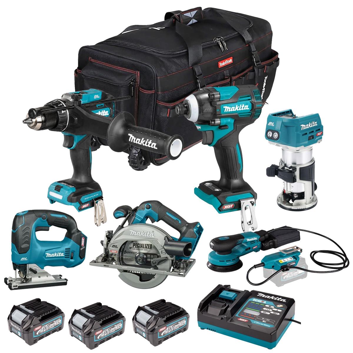 Makita 40V 6 Piece Combo Kit with 3 x 2.5Ah Batteries & Charger T4TKIT-7103