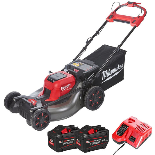 Milwaukee M18F2LM53 36V FUEL Brushless 53cm Self Propelled Lawn Mower with 2 x 12.0Ah Battery & Charger