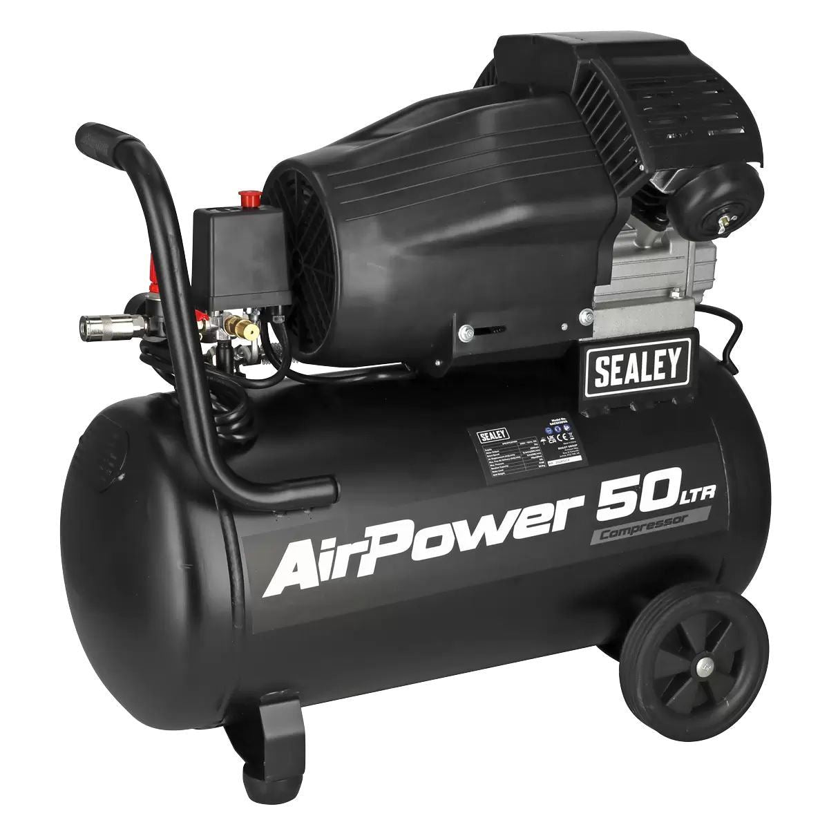 Sealey SAC5030VA Air Compressor 50L V-Twin Direct Drive 3hp/230v