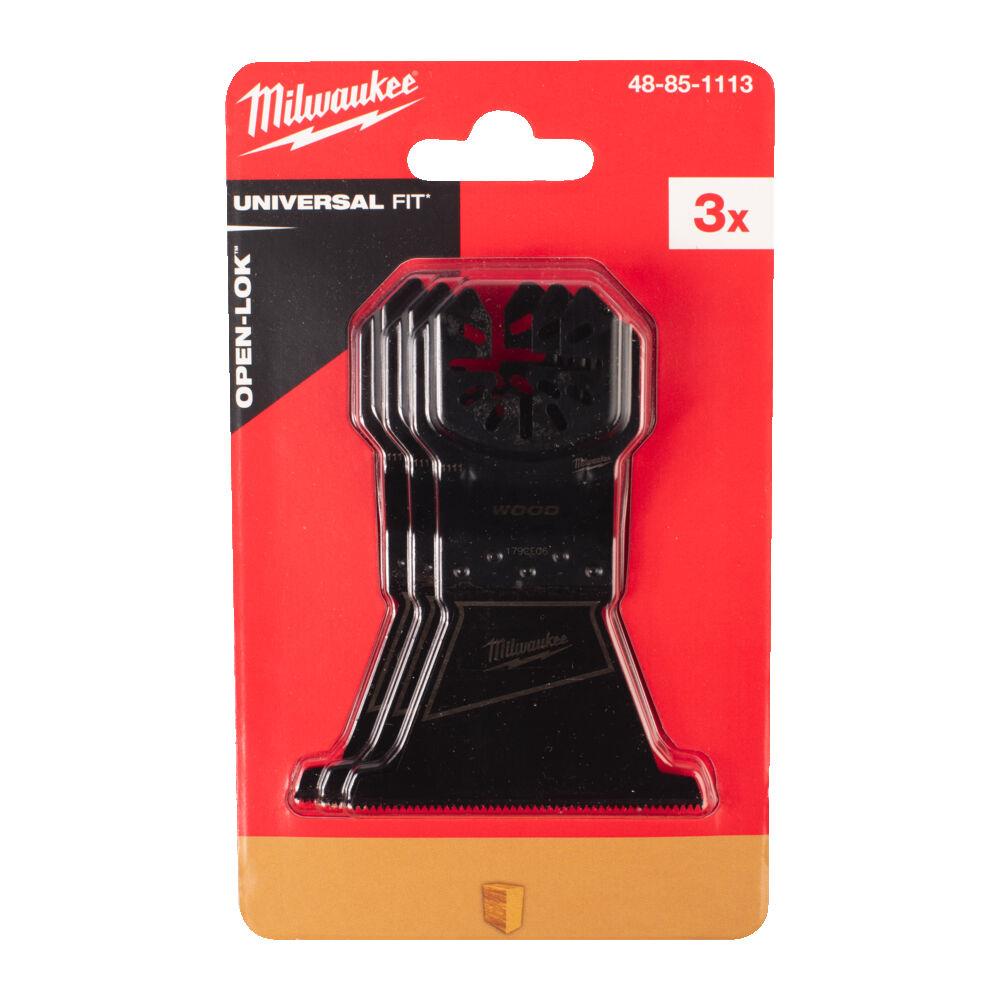 Milwaukee 3 Piece OPEN-LOK HCS 64mm Oscillating Multi Tool Wood Blade Set 48851103
