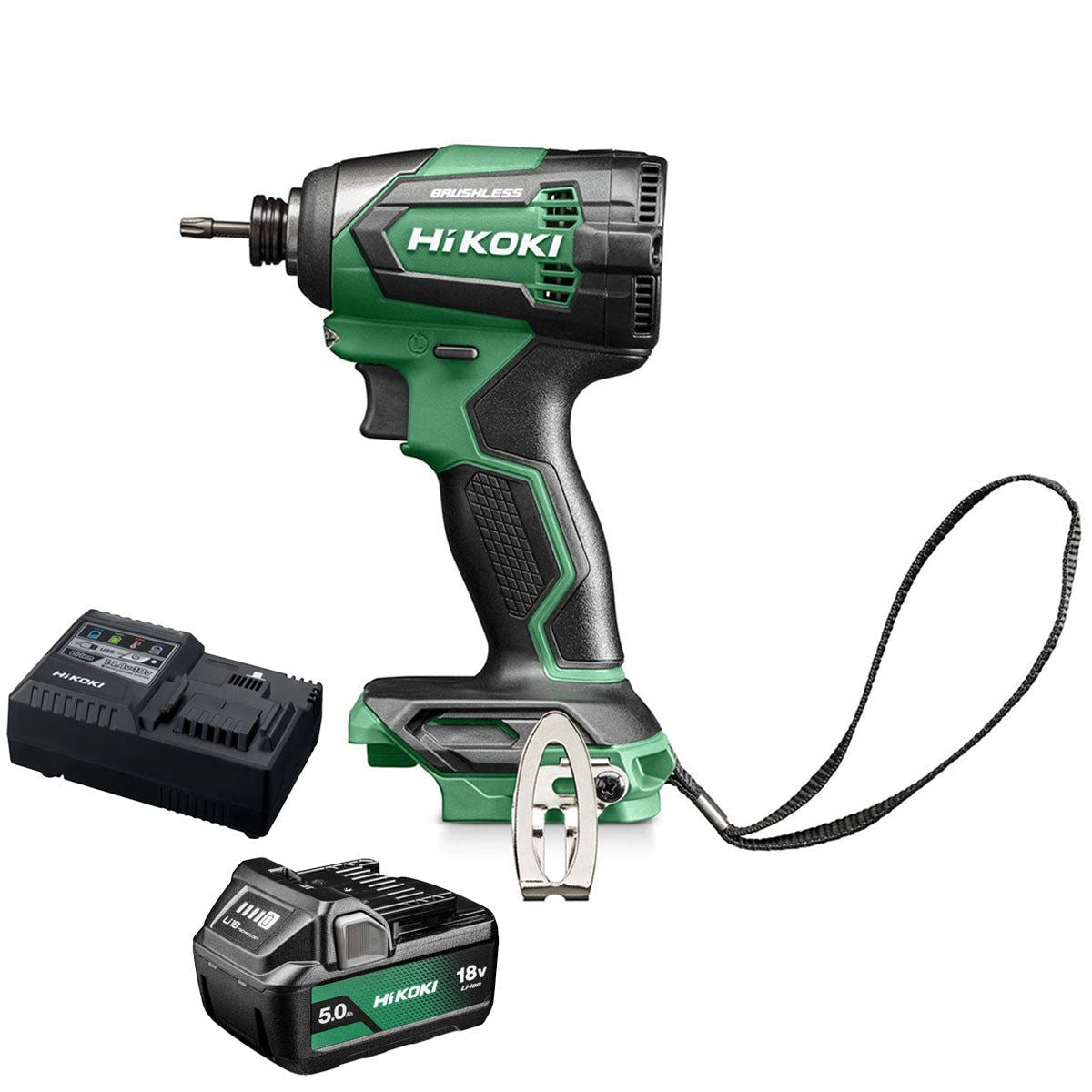 Hikoki WH18DEW2Z 18V Brushless Impact Driver with 1 x 5.0Ah Battery & Charger