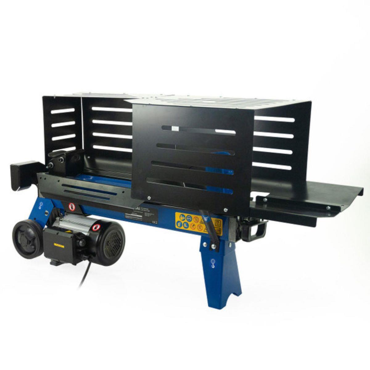 Hyundai HYLS7000HE 7 Tonne Horizontal Electric Log Splitter with Hydraulic Ram Steel Protection Cage 520mm Length