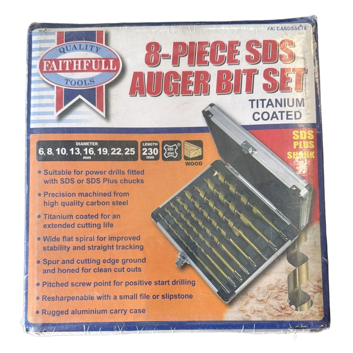 Faithfull CASDSSET8 8-Piece SDS Auger Bit Set