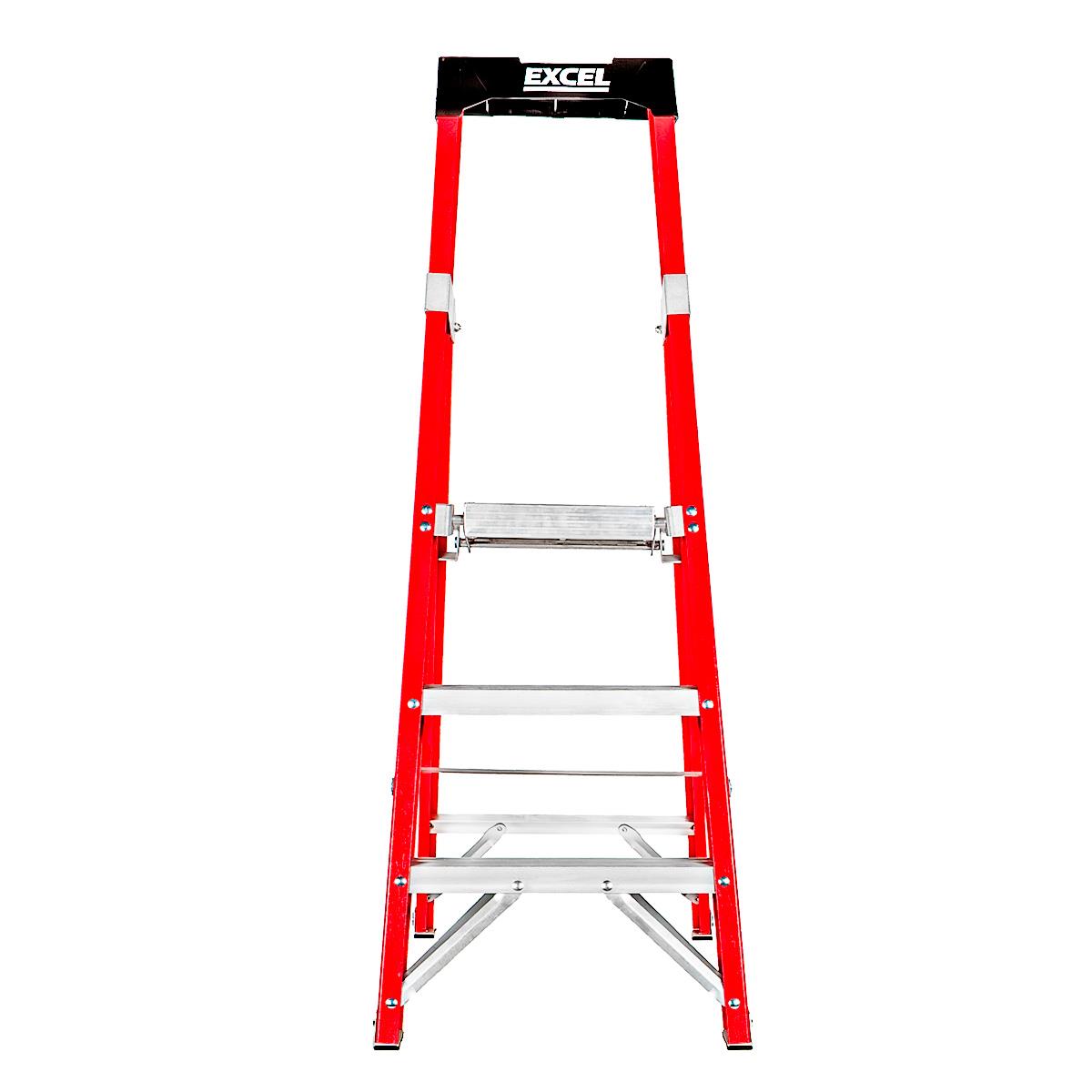 Excel Electricians Fibreglass Platform Step Ladder 3 Tread 1.34m EN131