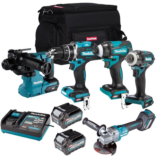 Makita 40V 5 Piece Combo Kit with 2 x 2.5Ah Batteries & Charger T4TKIT-6676