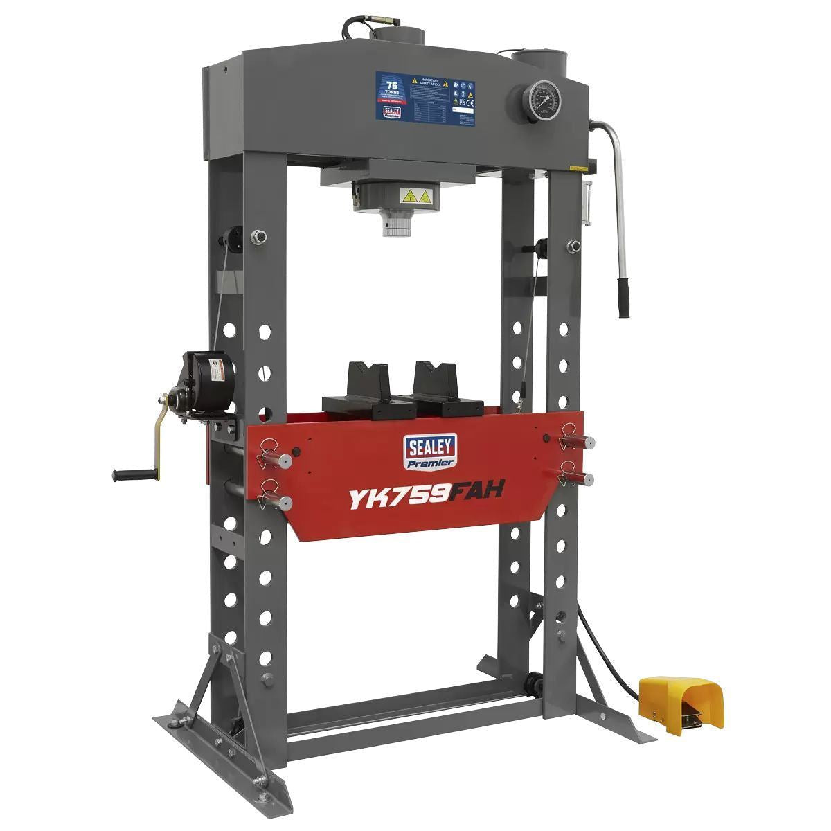 Sealey YK759FAH Air/Hydraulic Press 75tonne Floor Type