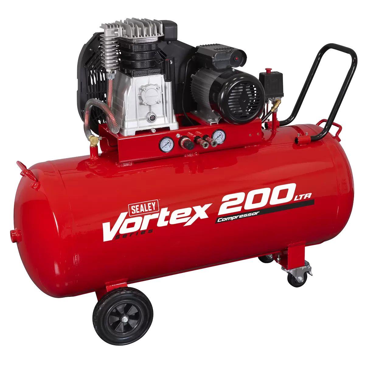 Sealey SAC1203B 200L Belt Drive Air Compressor with Cast Cylinders & Wheels 3.5hp