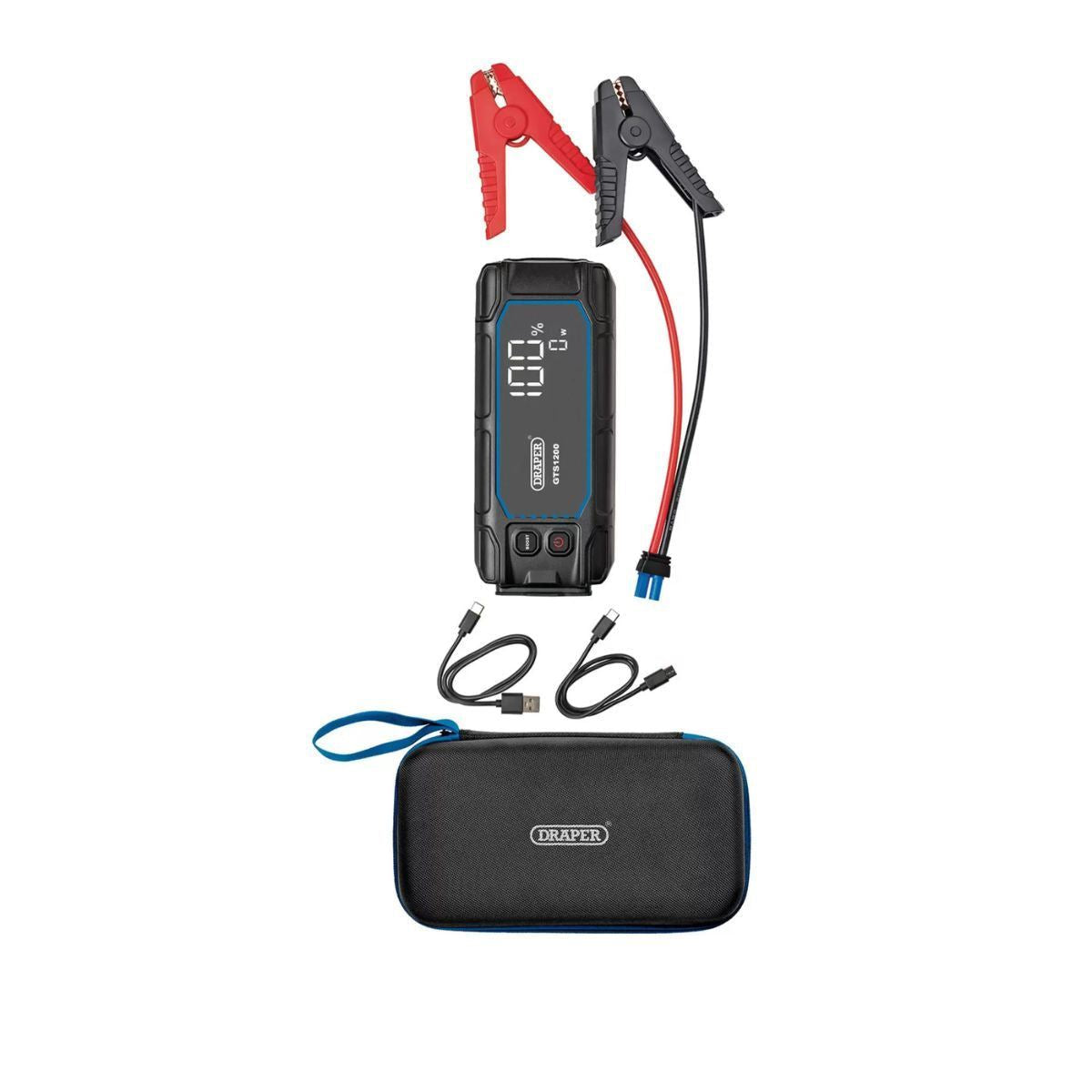 Draper GTS1200 12V Jump Starter with Digital Display 1200A Portable Car Battery Booster 23728
