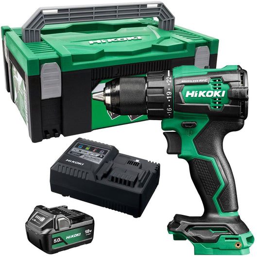 Hikoki DV18DEW2Z 18V Brushless Combi Drill with 1 x 5.0Ah Battery Charger & Case