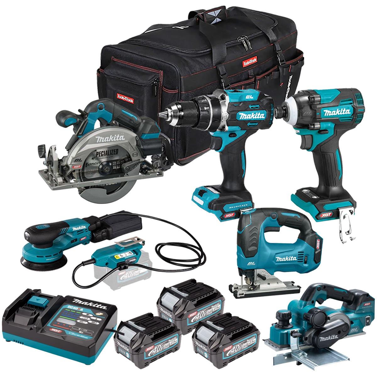 Makita 40V 6 Piece Combo Kit with 3 x 2.5Ah Batteries & Charger T4TKIT-6624
