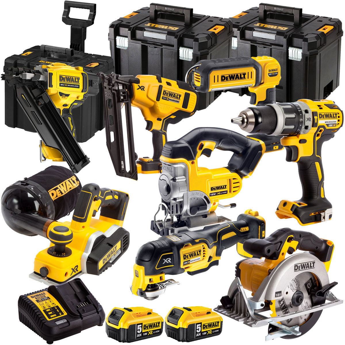 Dewalt DCK665P3T12 18V 8 Piece Power Tool Kit with 2 x 5.0Ah Batteries