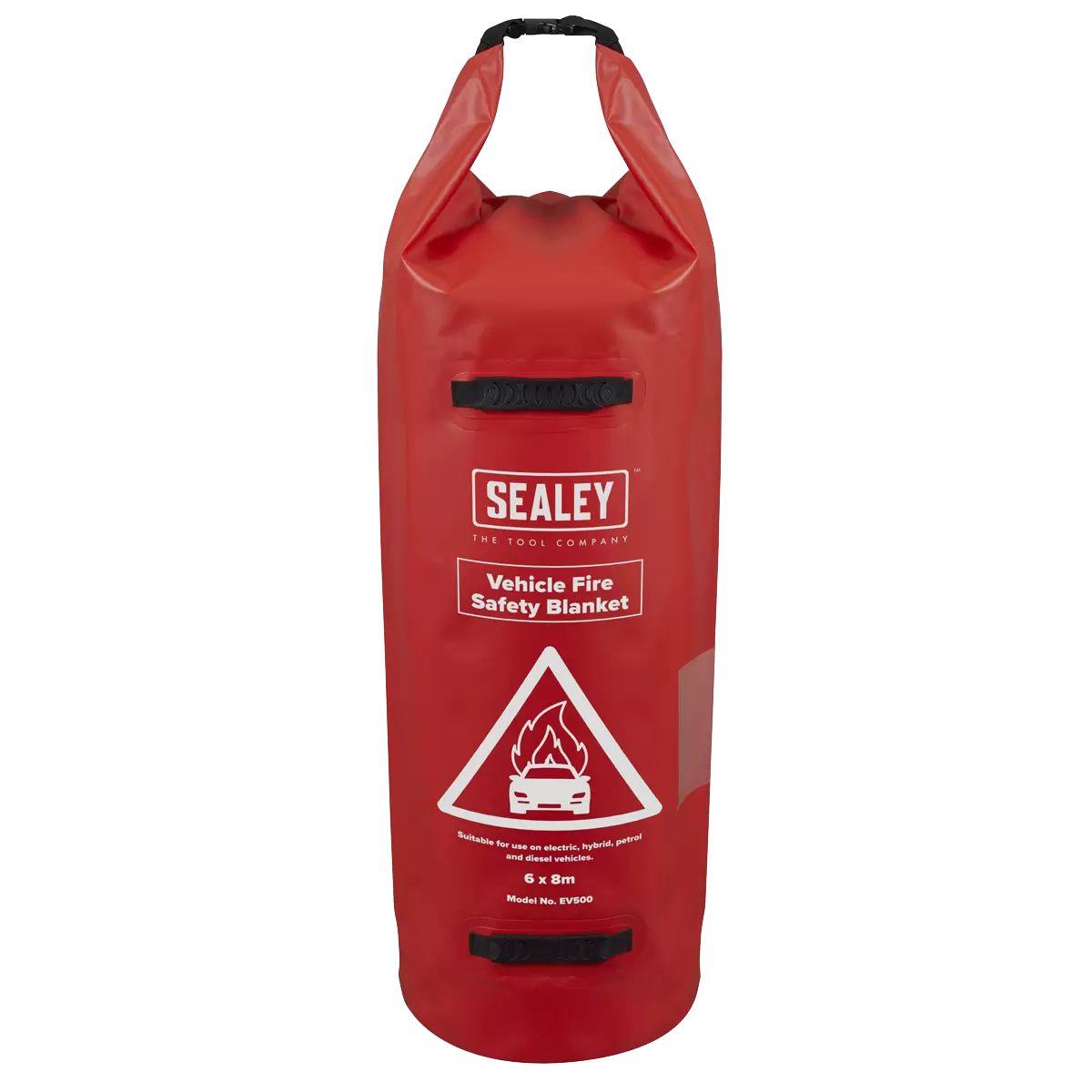Sealey EV500 Vehicle Fire Safety Blanket Fibreglass Fabric Silicone Coated 6 x 8m
