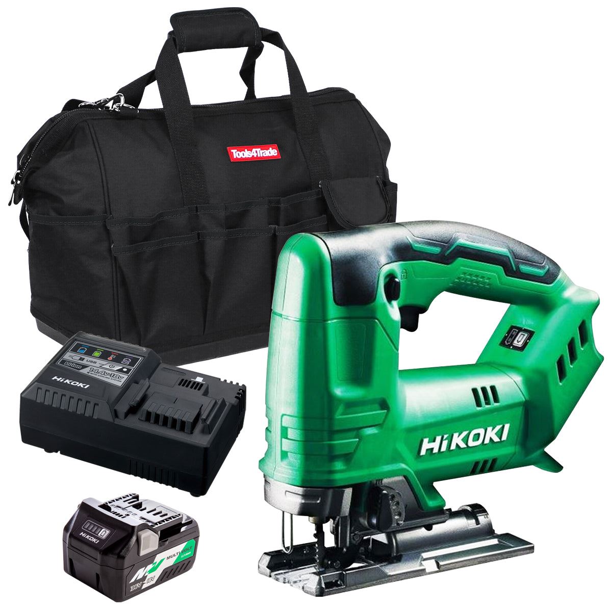 Hikoki CJ18DAW2Z 18V Cordless Top Handle Jigsaw with 1 x 2.5Ah/5.0Ah Battery Charger & Bag