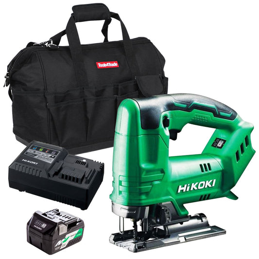 Hikoki CJ18DAW2Z 18V Cordless Top Handle Jigsaw with 1 x 2.5Ah/5.0Ah Battery Charger & Bag