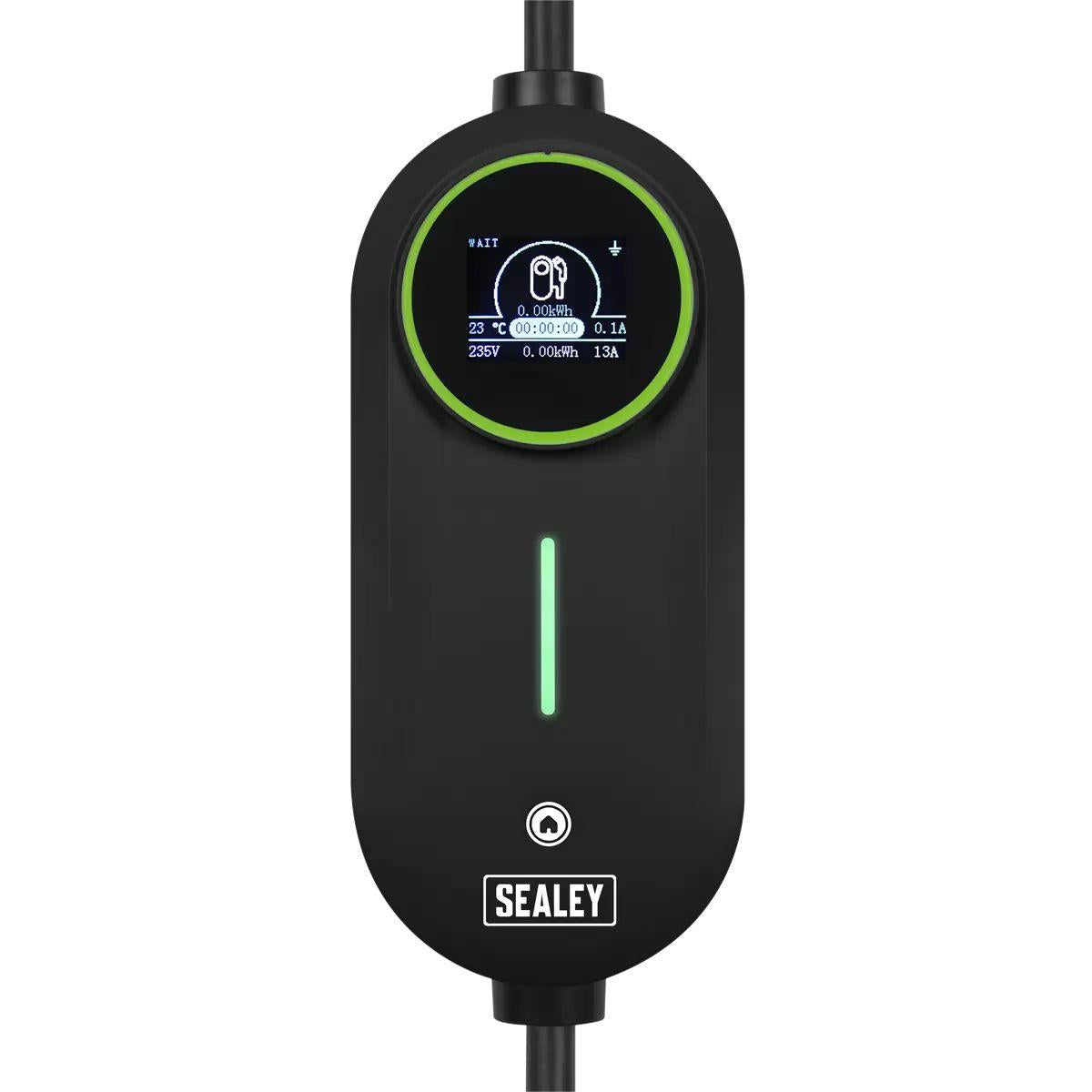 Sealey EVAC2 5m Adjustable Type 2 to UK 3-Pin Plug Portable EV Charger 3.5kW/230V