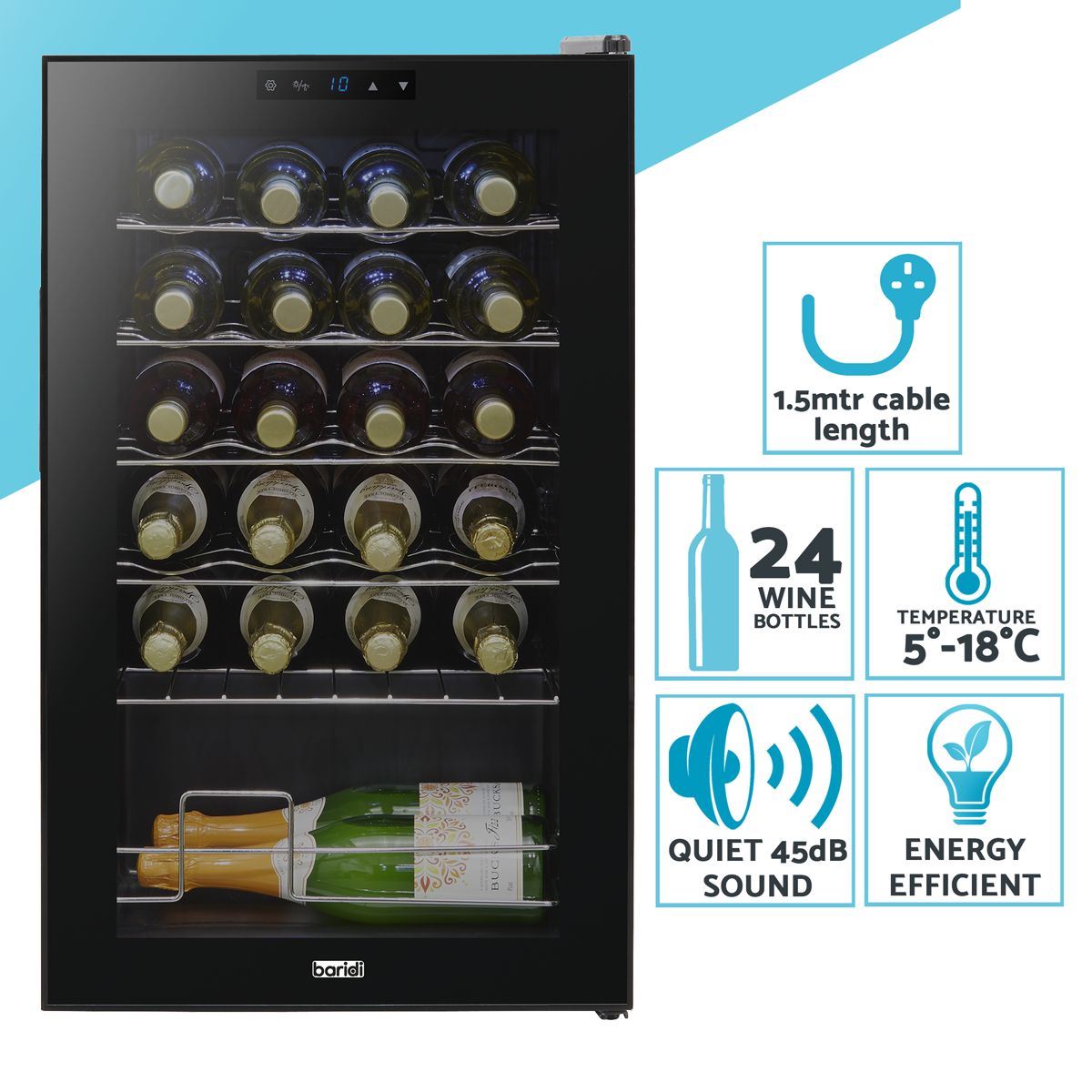 Sealey DH9 Baridi 24 Bottle Tabletop Fridge & Cooler 220-240V