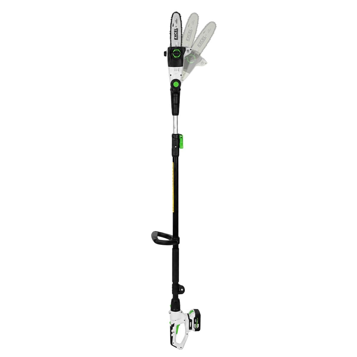 Excel 20V Cordless 2-in-1 Pole Hedge Trimmer & Pole Chainsaw Body Only Item Condition Damaged Box