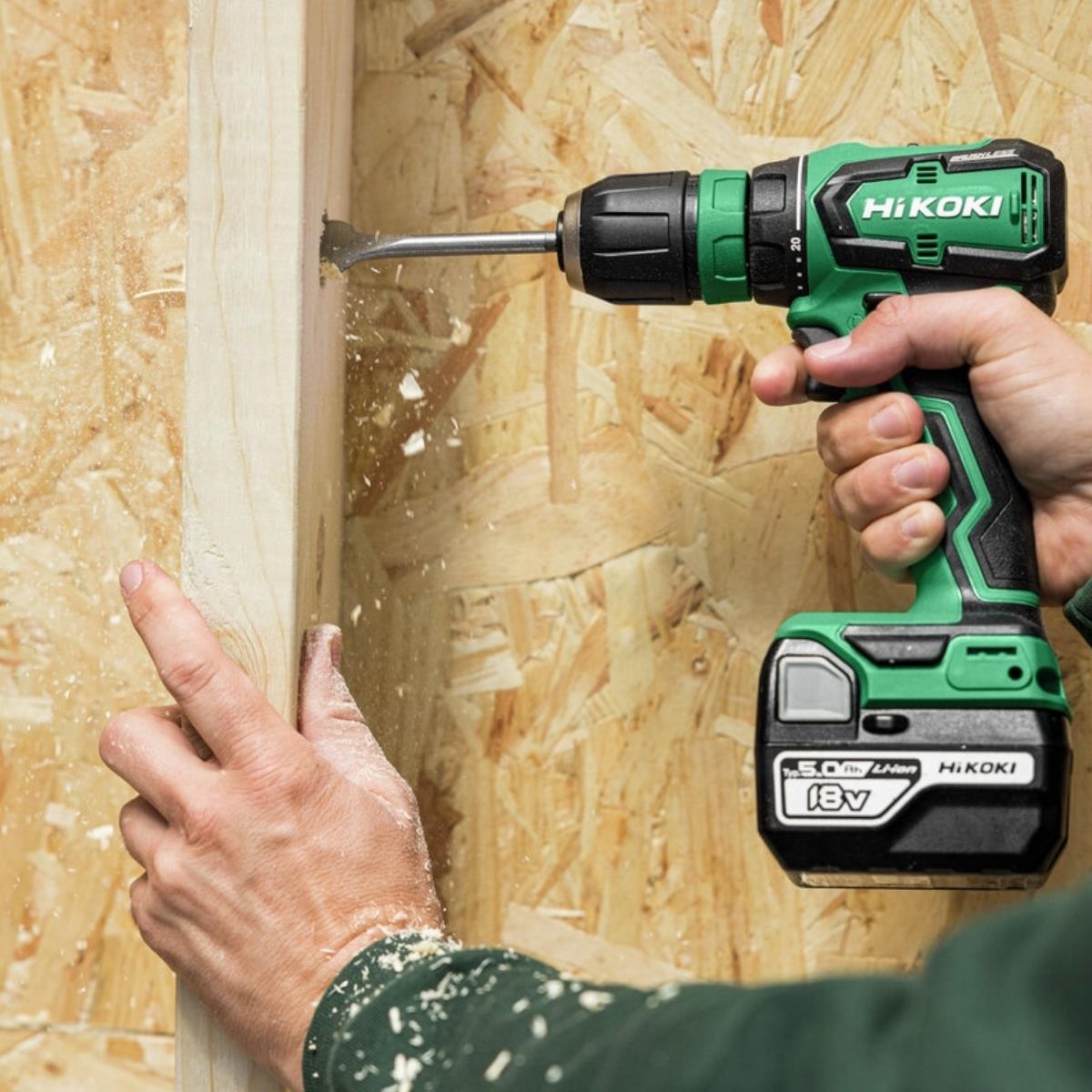 HiKOKI DS18DDQJRZ 18V Brushless Drill Driver with 2 x 2.0Ah Batteries, Charger, 4 x Tool Attachments & Case
