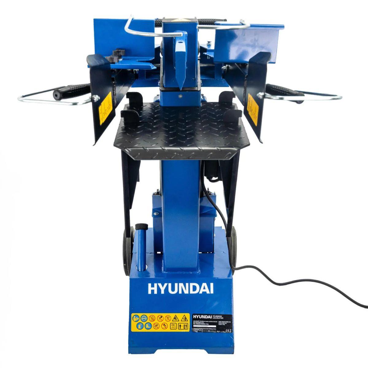 Hyundai HYLS8000VE 8 Tonne Vertical Electric Log Splitter with Hydraulic Ram, Dual Handle Control 550mm Length