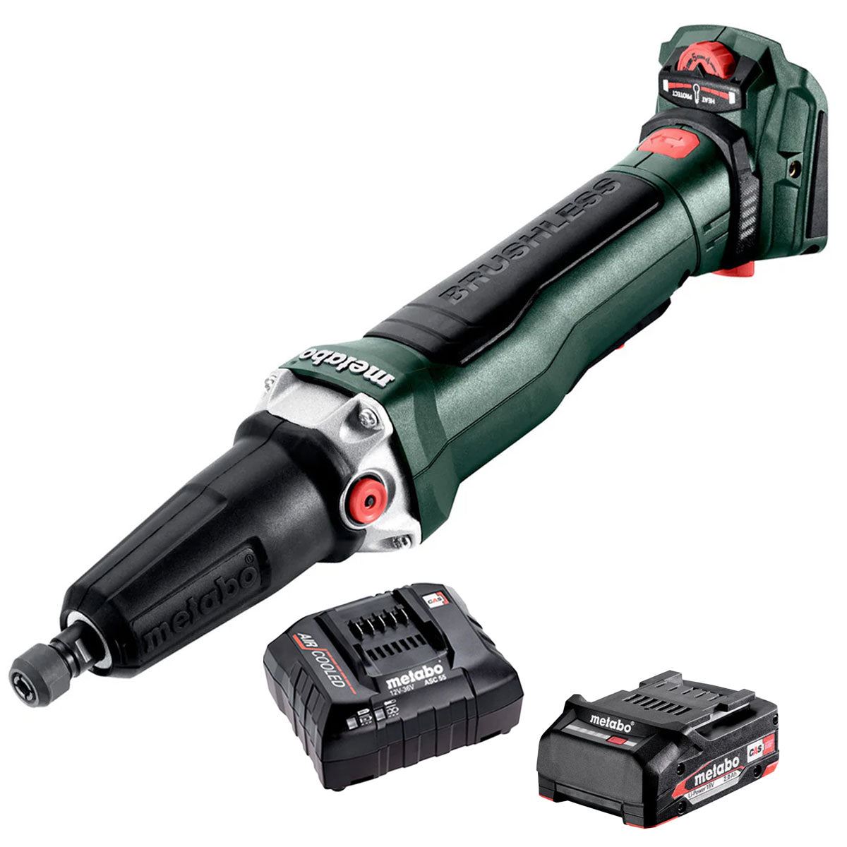 Metabo GVPB 18 LTX BL 11-28 18V Brushless Die Grinder with 1 x 2.0Ah Battery & Charger