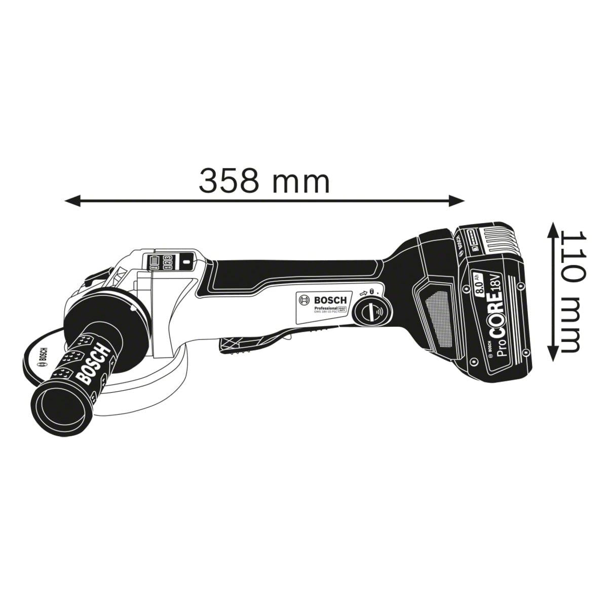 Bosch GWS 18V-10 PSC Power & Precision Professional 125mm Angle Grinder Body Only 06019G3F0B