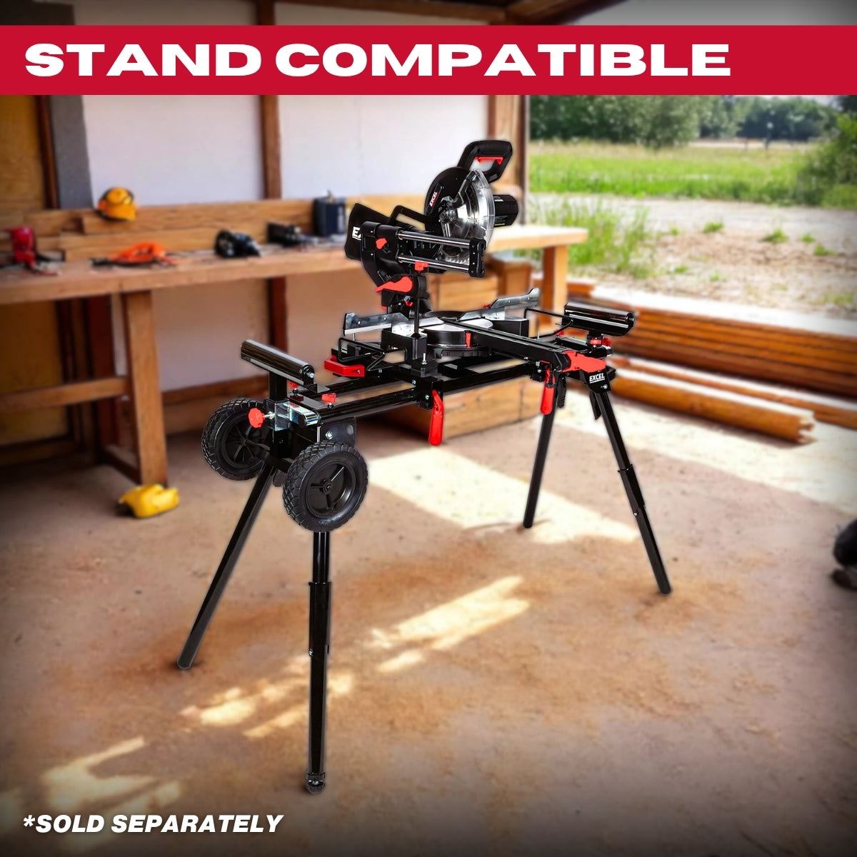 Excel 216mm Sliding Mitre Saw with LED Light & 48T Blade 240V/1700W Item Condition Used