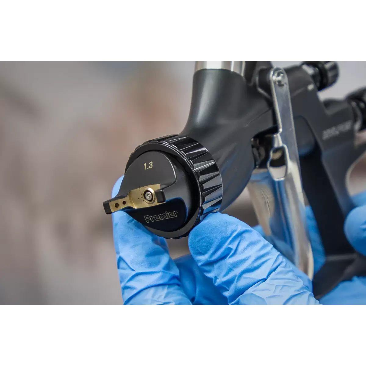 Sealey HVLP05 Premier Professional HVLP Gravity Feed Spray Gun 1.3mm Set-Up