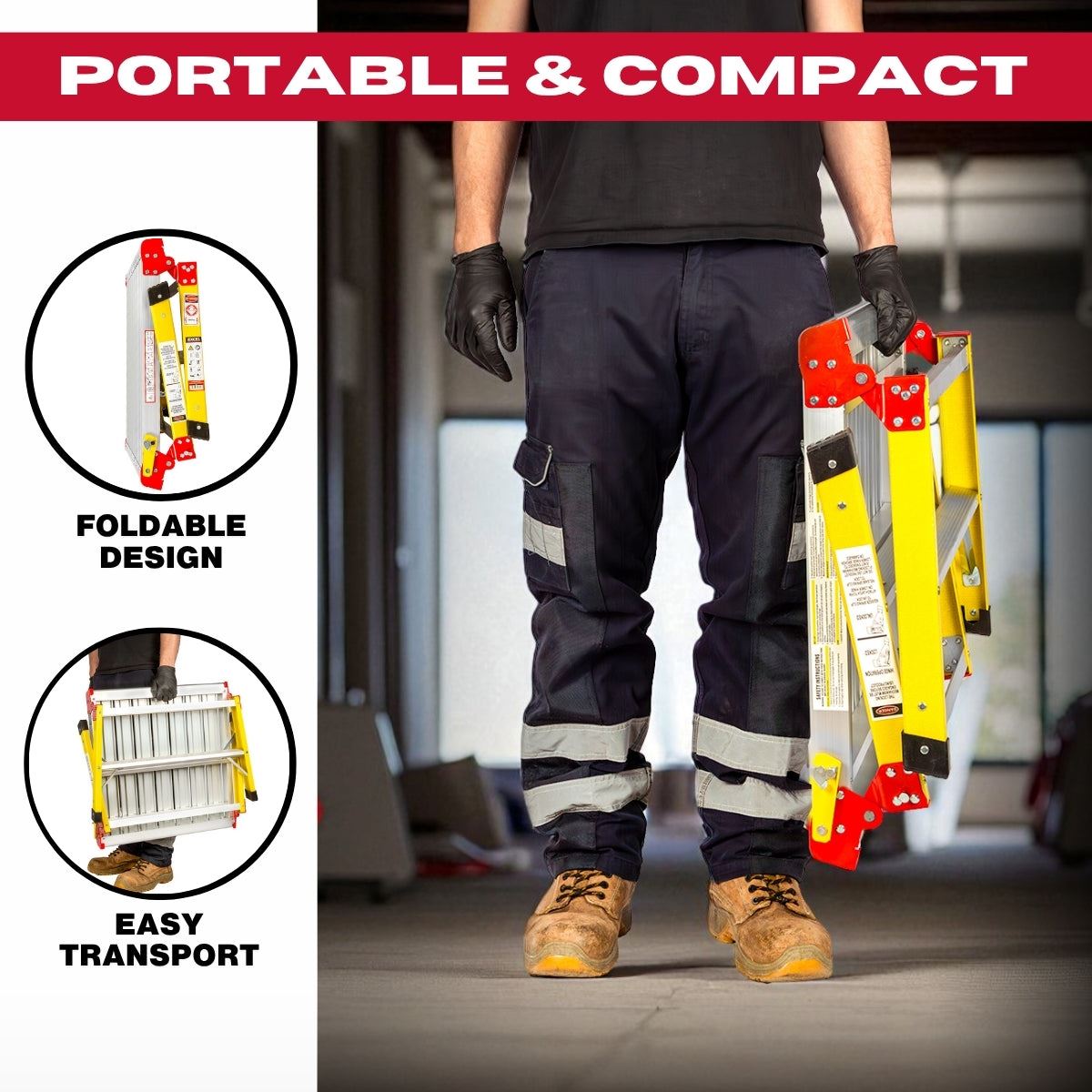Excel Fibreglass Work Bench Platform Heavy Duty Folding Hop Up 600mm x 600mm