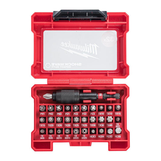 Milwaukee 32 Piece Shockwave Impact Duty Bit Set 4932464240
